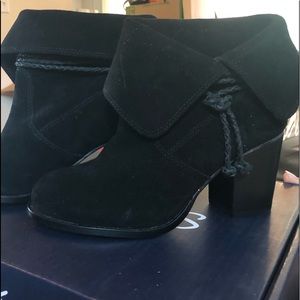 Black suede boots